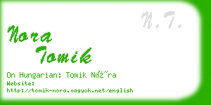 nora tomik business card